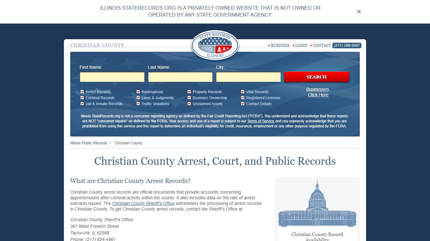 Christian County Arrest, Court, and Public Records