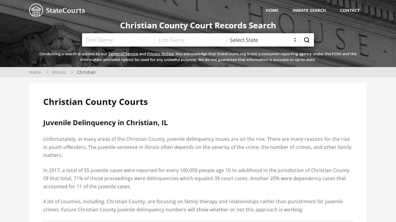 Christian County, IL Courts - Records & Cases - StateCourts